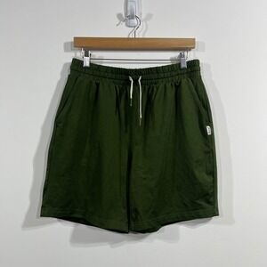 Feat Blanket Shorts Mens Medium Green Athletic Lounge Drawstring Pockets Travel